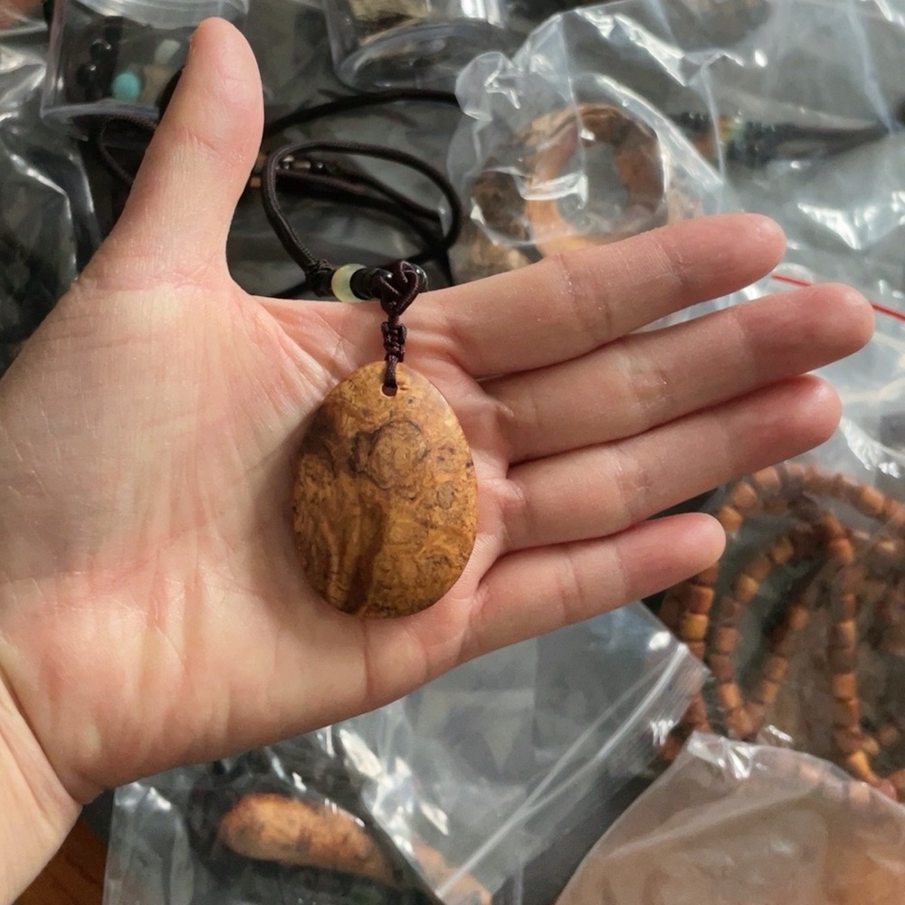 Handmade Wood pendant necklace